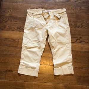 Cream capri shorts